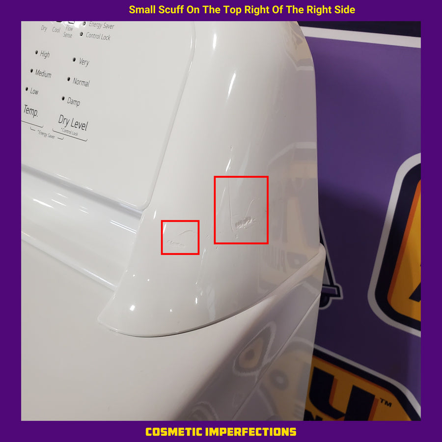 LG ENERGY STAR 7.3 cu. ft. Gas Dryer with Dial-A Cycle Knob and FlowSense Duct Clogging Indicator  31131SD56 - DLG6101W - Scratch & Dent (Major)