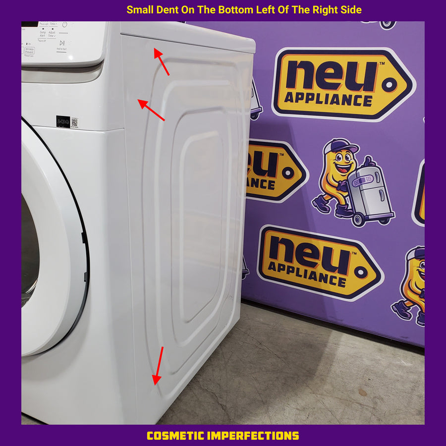Samsung 7.5 cu. ft. Front Load Electric Dryer with Smart Care in White 22132SD123 - DVE45T6000W - Scratch & Dent (Minor)