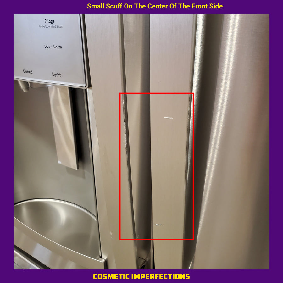 GE ENERGY STAR 22.1 Cu. Ft. Counter-Depth Fingerprint Resistant French-Door Refrigerator GYE22GYNFS - Scratch & Dent (Moderate)