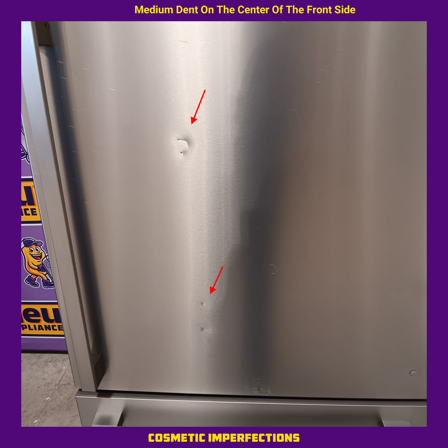 Hisense Counter Depth Bottom Freezer 17.2 Cu. Ft. Refrigerator with LED Lighting and Super Cool and Super Freeze in Fingerprint Stainless Steel 22132SD139 - HRB171N6ASE - Scratch and Dent (Moderate)