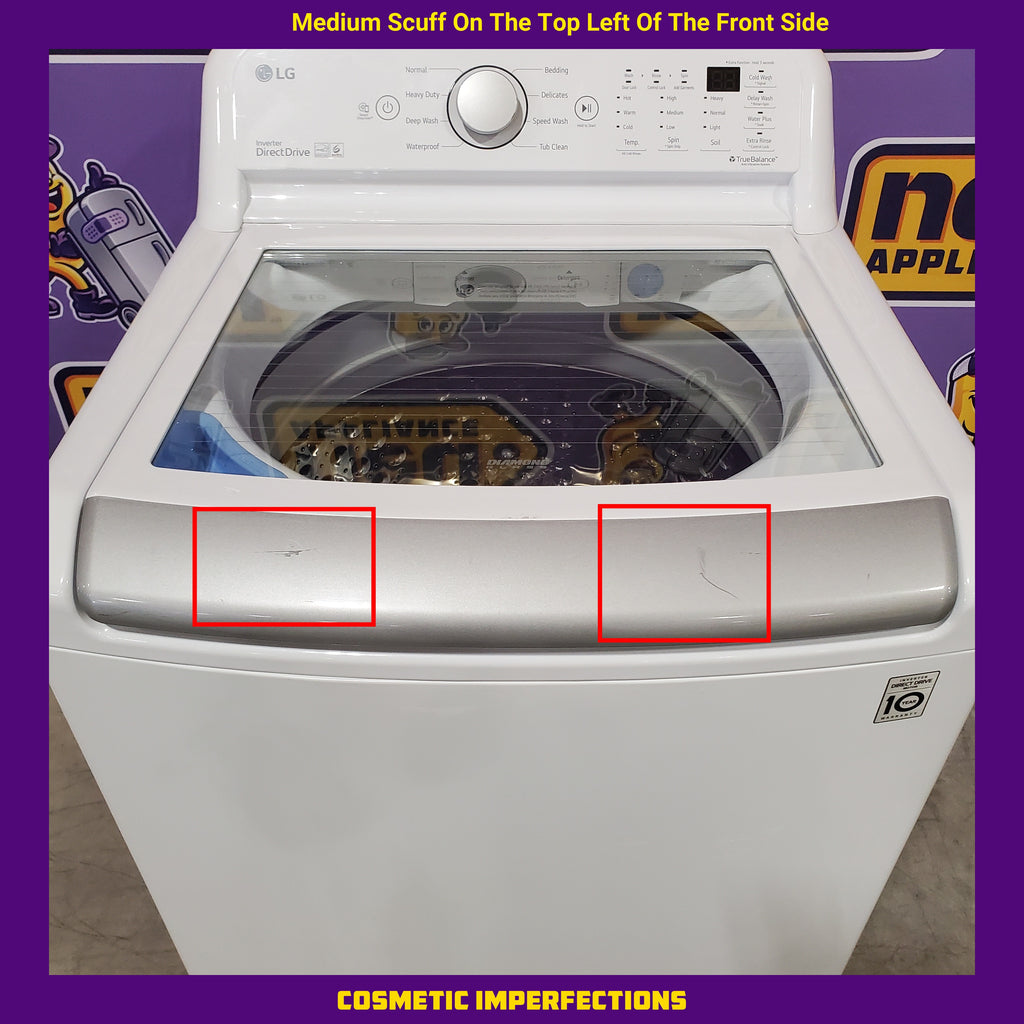 LG White Top Load 5.0 Cu. Ft. Mega Capacity Washer with TurboDrum Technology 25137SD708 - WT7150CW - Scratch & Dent (Minor)