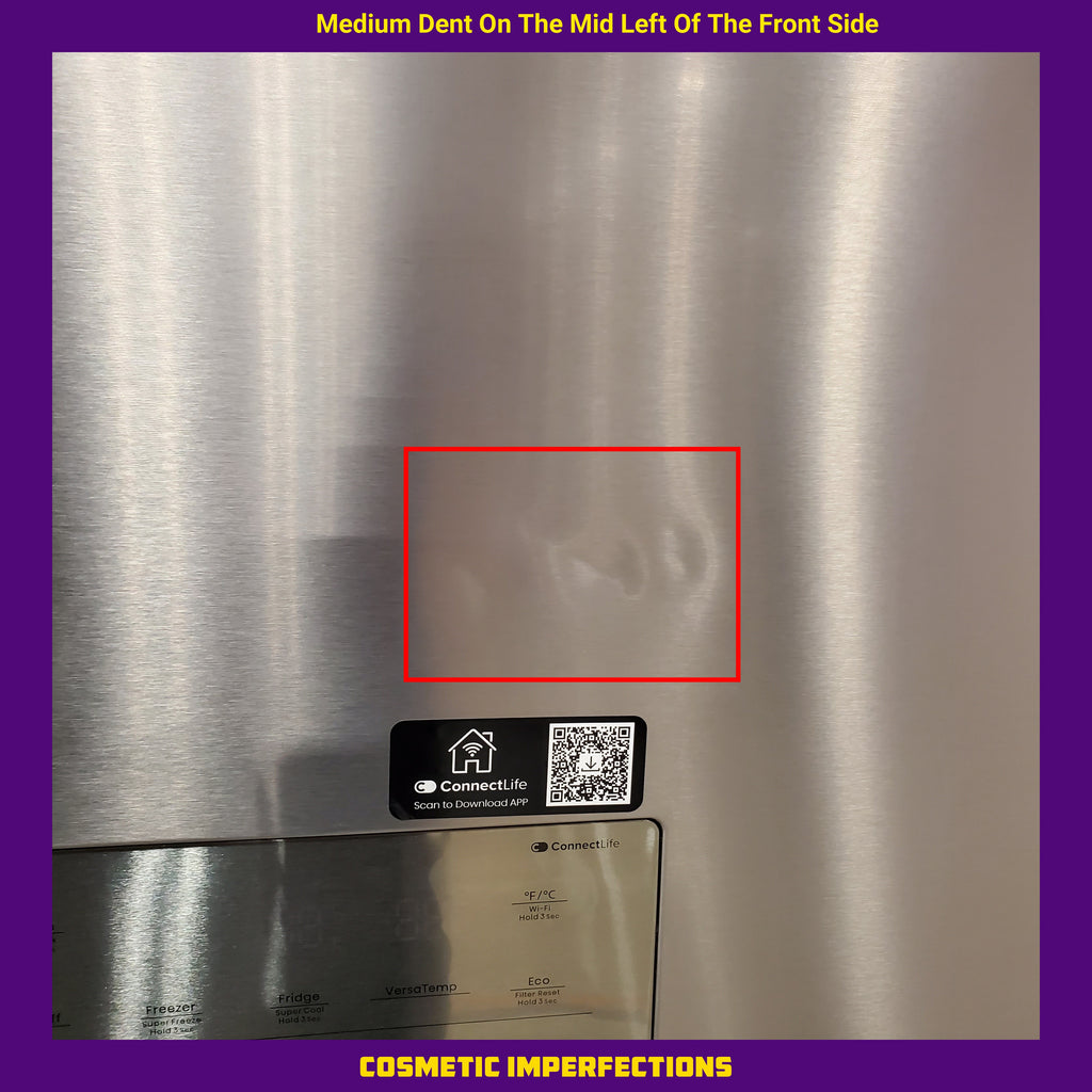 Pictures of Hisense PureFlat 25.6-cu ft 4-Door Smart French Door ENERGY STAR Refrigerator in Stainless Steel with Ice Maker, Water and Ice Dispenser 6SD131 - HRM260N6TSE - Scratch & Dent (Minor) - Neu Appliance Outlet - Discount Appliance Outlet in Austin, Tx