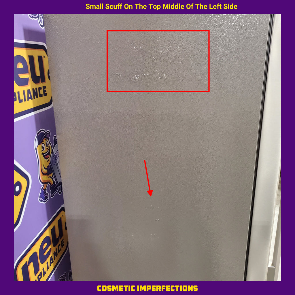 Pictures of Hisense Counter Depth Bottom Freezer 17.2 Cu. Ft. Refrigerator with LED Lighting and Super Cool and Super Freeze in Fingerprint Stainless Steel 24SD051 - HRB171N6ASE - Scratch and Dent (Minor) - Neu Appliance Outlet - Discount Appliance Outlet in Austin, Tx