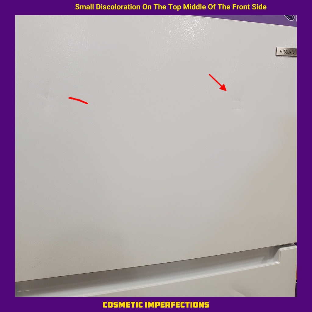 Pictures of Vissani 18 cu. ft. Top Freezer Refrigerator in White with Adjustable Temperature Controls 25SD040 - MDTF18WHR - Scratch & Dent (Moderate) - Neu Appliance Outlet - Discount Appliance Outlet in Austin, Tx