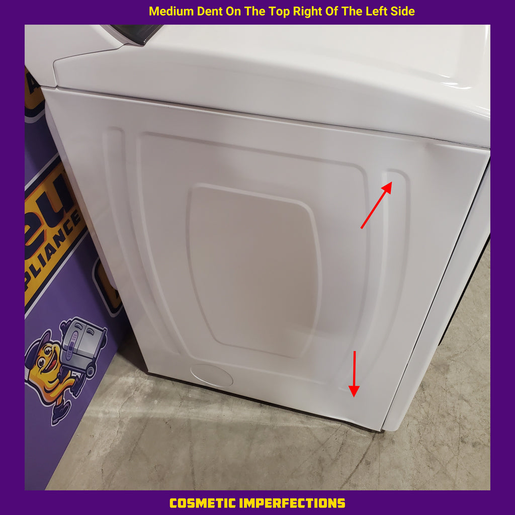 Pictures of Whirlpool High Efficiency Agitator Large Top-Load Washer in White WTW5105HW - Scratch & Dent (Minor) and Whirlpool 7.4 cu. ft. Electric Dryer with AccuDry Sensor and Wrinkle Shield WED5100HW - Scratch & Dent (Minor) - Neu Appliance Outlet - Discount Appliance Outlet in Austin, Tx