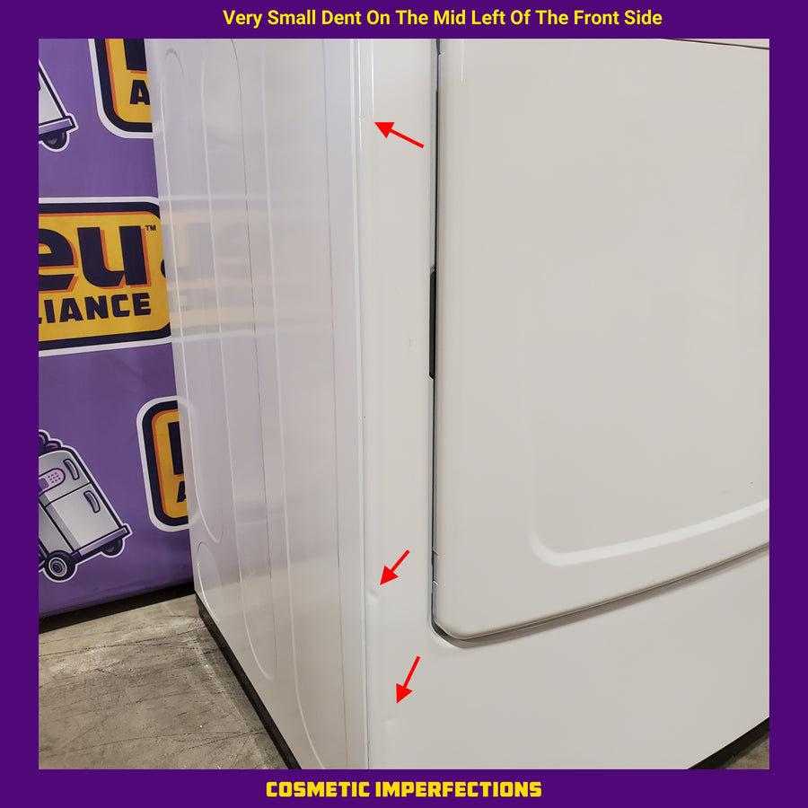 LG 7.3 Cu. Ft. Electric Rear Control Ultra Large Capacity Dryer in White with Sensor Dry 251313SD1066 - DLE6100W - Scratch & Dent (Moderate)