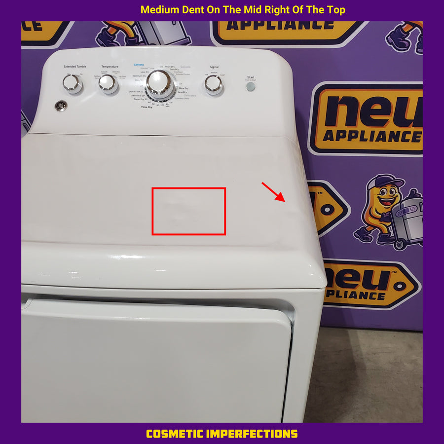 GE White Top Load 4.0 Cu. Ft. Capacity Washer with Stainless Steel Wash Basket GTW325ASWWW - New in Box and GE White Electric 7.2 Cu. Ft. Dryer with Aluminized Alloy Drum 16209 - GTD42EASJWW - Certified Refurbished