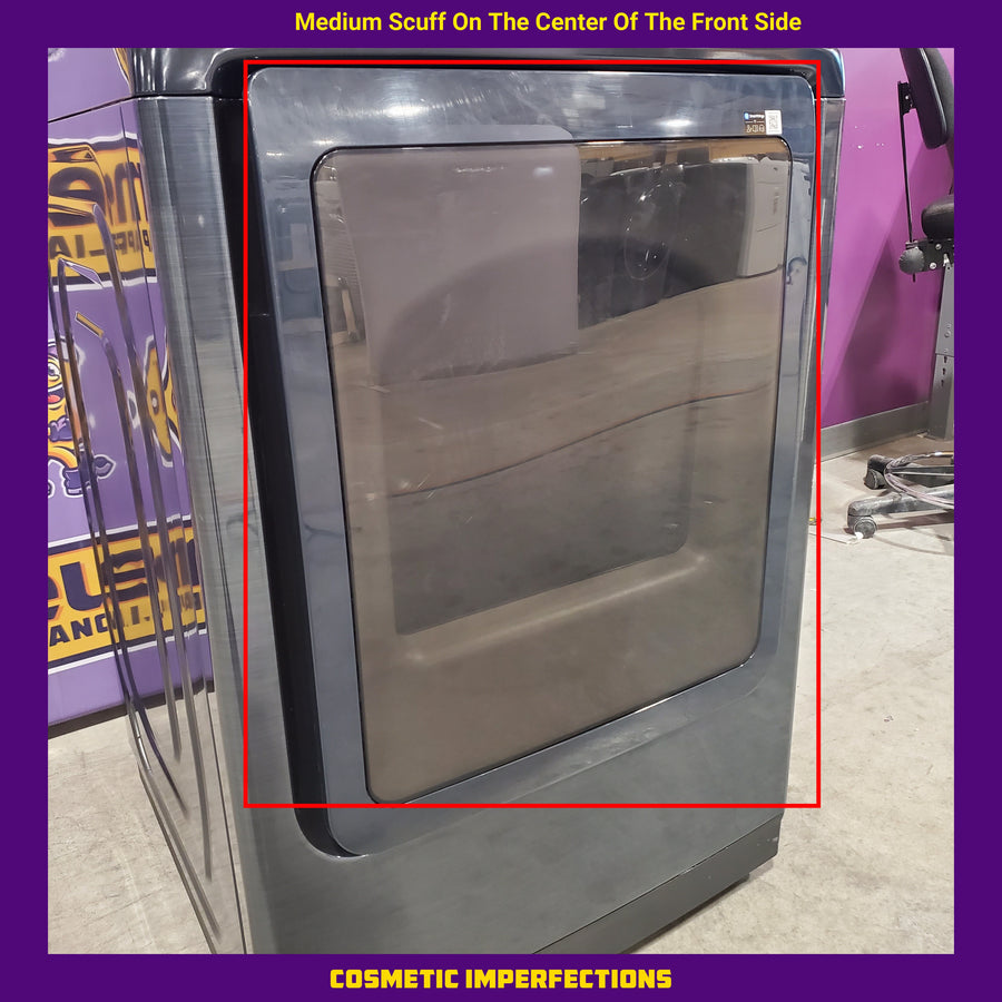 Samsung Stainless Steel 5.0 Cu. Ft. Washer with SuperSpeed and Active WaterJet WA50R5400AV - Certified Refurbished and Samsung Electric 7.4 Cu. Ft. Dryer with PetCare Dry and Steam Sanitize+ DVE54CG7150D - Scratch and Dent (Moderate)