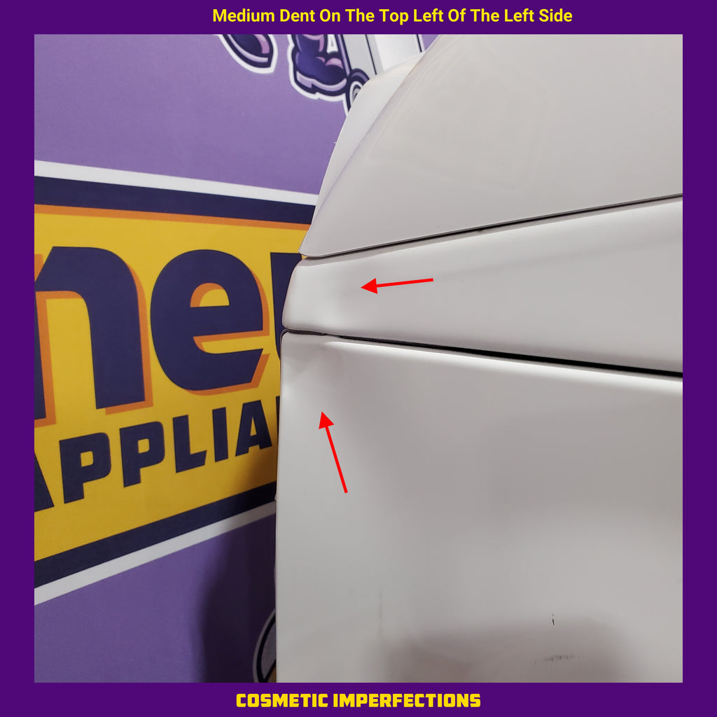 Pictures of Maytag Top Load 4.8 cu ft Washer with Deep Fill and Slow-Close Glass Lid MVW6200KW - Scratch & Dent (Minor) and Maytag 7.0 cu ft Electric Dryer with Moisture Sensing and Quick Dry Cycle 16196 - MED6200KW - Scratch & Dent (Moderate) - Neu Appliance Outlet - Discount Appliance Outlet in Austin, Tx