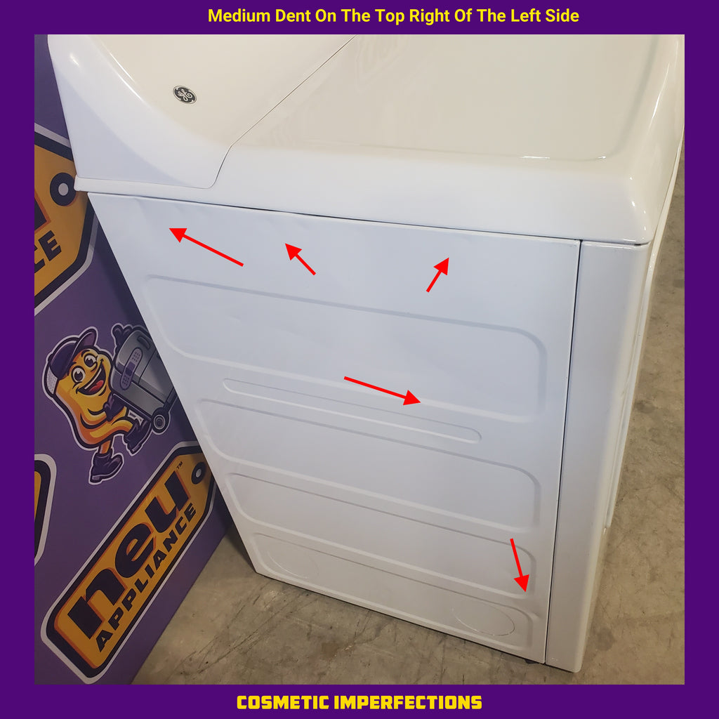 Pictures of Hotpoint White Electric 6.2 Cu. Ft. Aluminized Alloy Drum Dryer with Side Swing Door HTX24EASKWS - Certified Refurbished - Neu Appliance Outlet - Discount Appliance Outlet in Austin, Tx