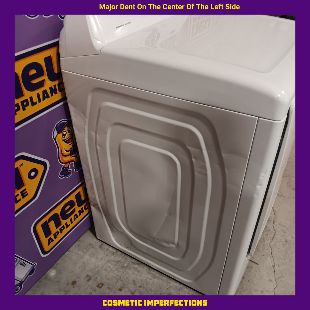 Pictures of Samsung Top Load 4.5 Cu. Ft. Washer with Soft Close Lid and Vibration Reduction Technology+ WA45T3200AW - New in Box and Samsung 7.2 cu. ft. Electric Dryer with Sensor Dry in White DVE45T3200W - Scratch and Dent (minor) - Neu Appliance Outlet - Discount Appliance Outlet in Austin, Tx