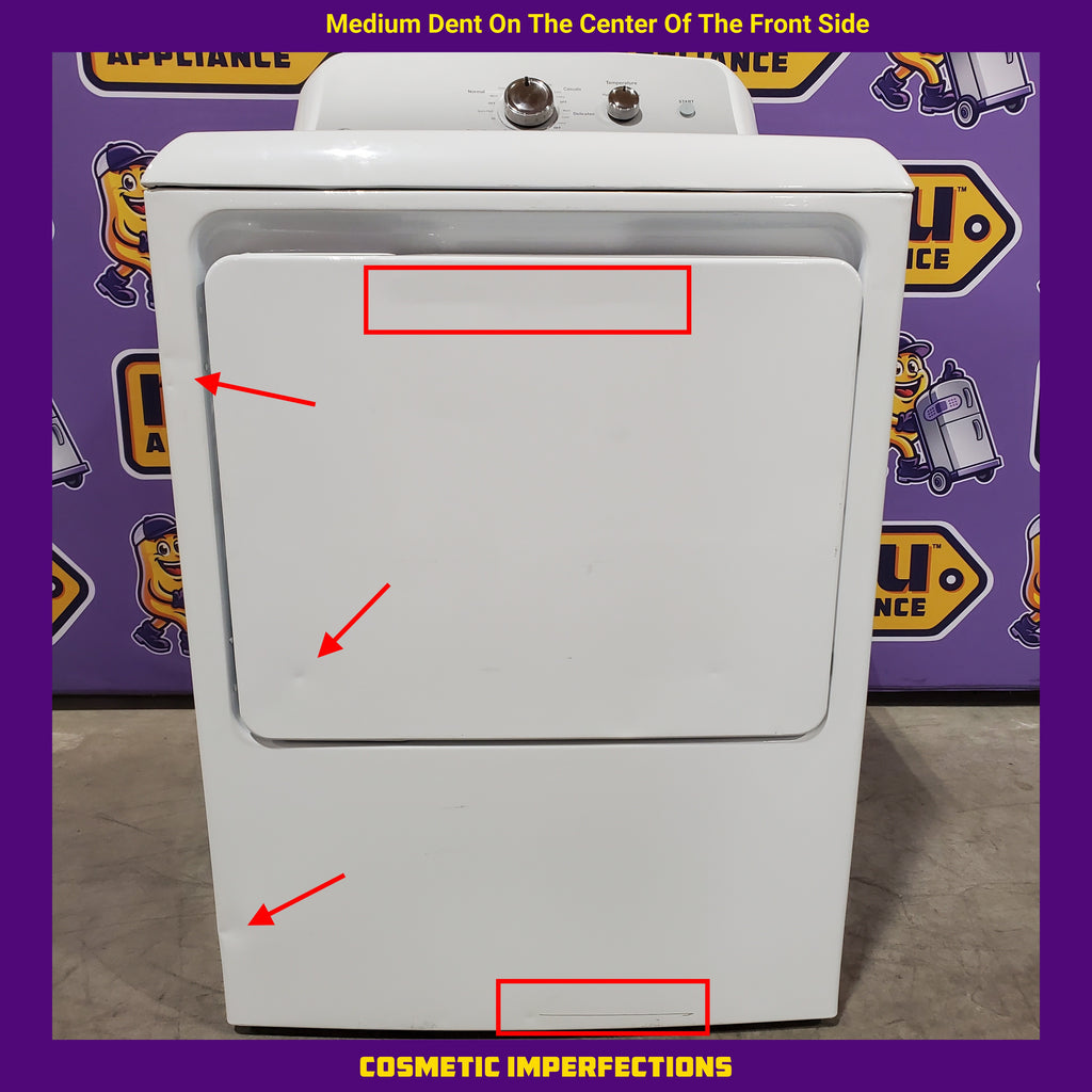 Pictures of GE White Electric 7.2 Cu. Ft. Capacity Dryer with Up to 120 Ft. Venting and Reversible Door 31135SD247 - GTD38EASWWS - Scratch & Dent (Moderate) - Neu Appliance Outlet - Discount Appliance Outlet in Austin, Tx
