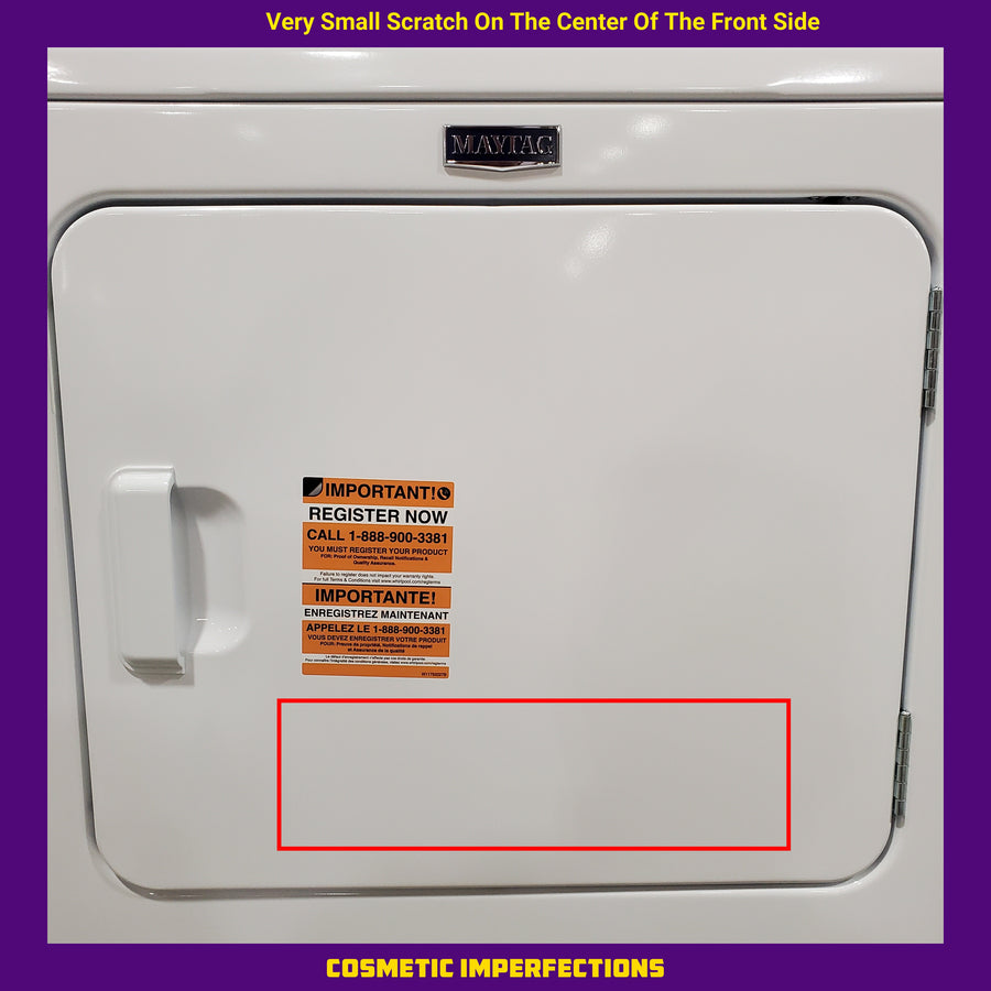 Maytag Top Load 4.8 cu ft Washer with Deep Fill and Slow-Close Glass Lid MVW6200KW - Scratch & Dent (Moderate) and Maytag 7.0 cu ft Electric Dryer with Moisture Sensing and Quick Dry Cycle T8713 - MED6200KW - Scratch & Dent (Minor)