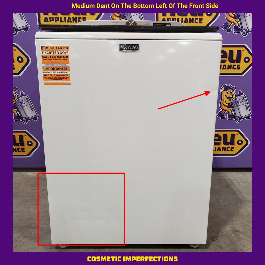 Maytag Top Load 4.8 cu ft Washer with Deep Fill and Slow-Close Glass Lid MVW6200KW - Scratch & Dent (Moderate) and Maytag 7.0 cu ft Electric Dryer with Moisture Sensing and Quick Dry Cycle 16176 - MED6200KW - Scratch & Dent (Moderate)