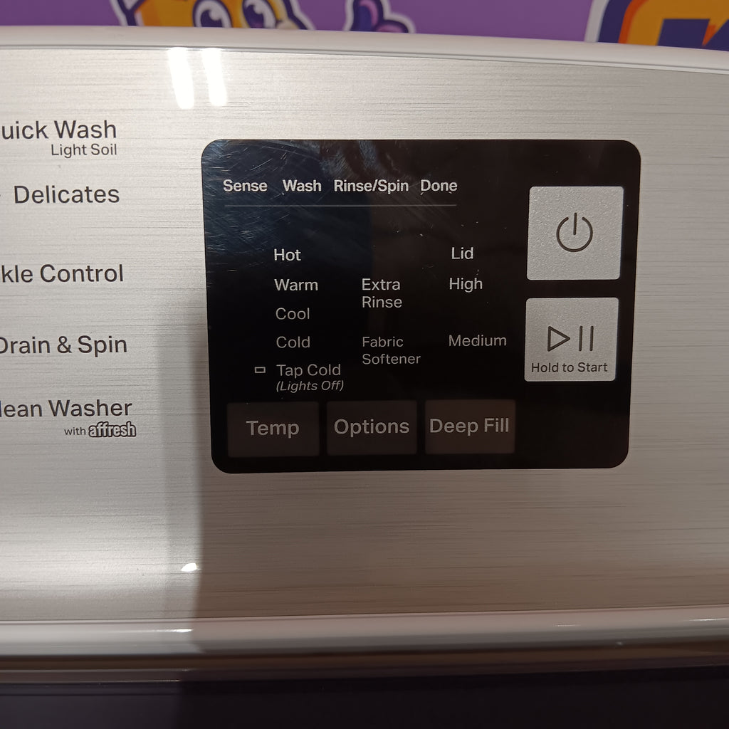 Pictures of Maytag Top Load 4.8 cu ft Washer with Deep Fill and Slow-Close Glass Lid MVW6200KW - Scratch & Dent (Minor) and Maytag 7.0 cu ft Electric Dryer with Moisture Sensing and Quick Dry Cycle 16190 - MED6200KW - Scratch & Dent (Moderate) - Neu Appliance Outlet - Discount Appliance Outlet in Austin, Tx