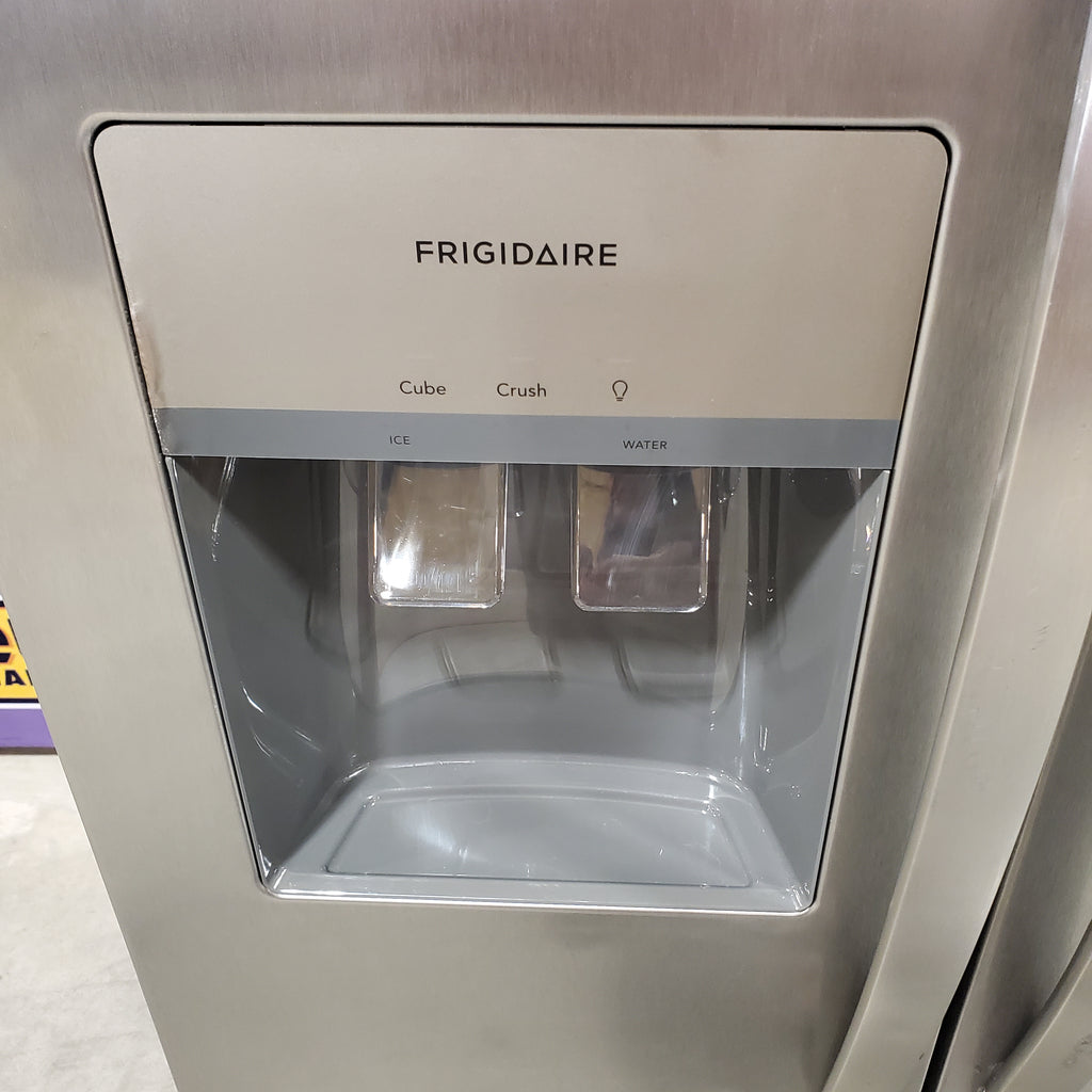 Frigidaire 25.6 cu. ft. ENERGY STAR Side by Side Refrigerator with Exterior Water and Ice Dispenser in Stainless Steel 3SD967 - FRSS2623AS - Scratch & Dent (Moderate)