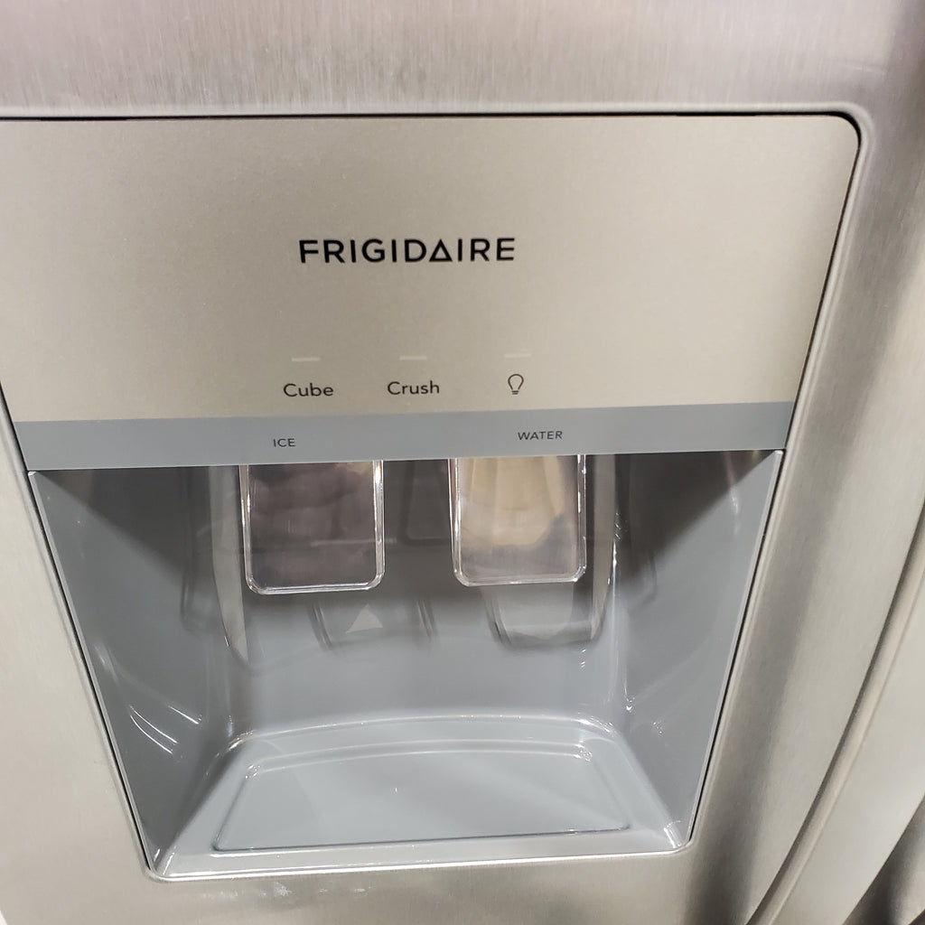 Frigidaire 25.6 cu. ft. ENERGY STAR Side by Side Refrigerator with Exterior Water and Ice Dispenser in Stainless Steel FRSS2623AS - Scratch & Dent (Minor)