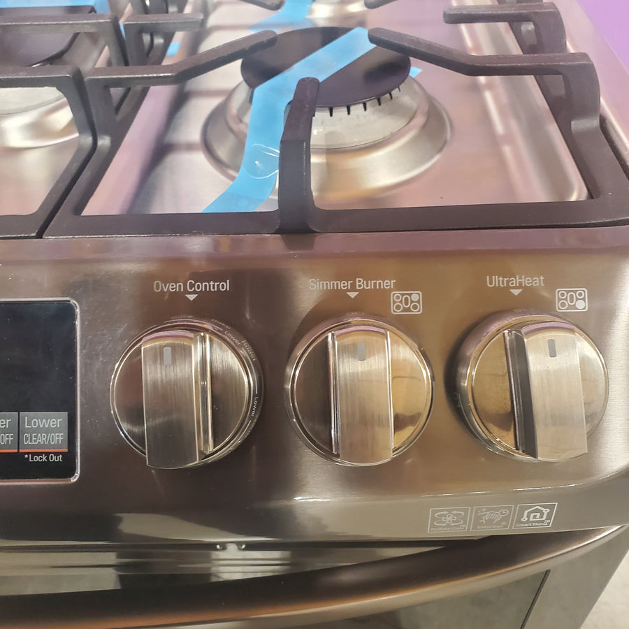 LG 6.9 cu. ft. Smart wi-fi Enabled Gas Double Oven Slide-In Range with ProBake Convection® and EasyClean® LTG4715BD - Scratch & Dent (Minor)