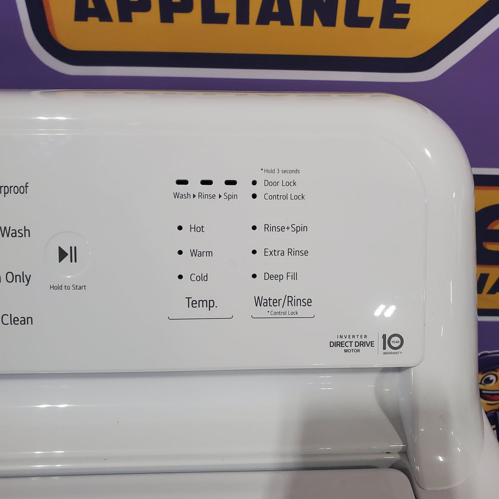 Pictures of LG Top Load 4.1 Cu. Ft. Washer with TurboDrum Technology in White WT6105CW - Certified Refurbished and LG 7.3 Cu. Ft. Electric Rear Control Ultra Large Capacity Dryer in White with Sensor Dry 16109 - DLE6100W - Open Box - Neu Appliance Outlet - Discount Appliance Outlet in Austin, Tx