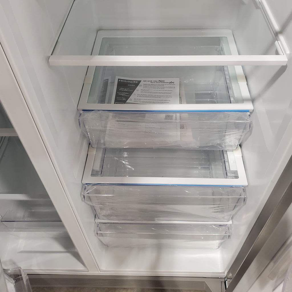 Frigidaire 22 Cu. Ft. Counter-Depth Side-by-Side Refrigerator in Stainless Steel 20131SD194 - FRSC2333AS - Scratch & Dent (Moderate)