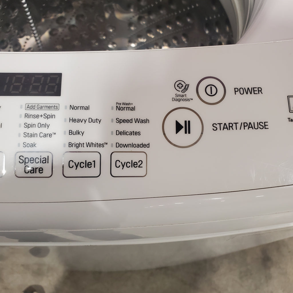 Pictures of LG 4.5 cu. ft. Ultra Large Capacity Top Load Washer with Front Control Design WT1501CW - Scratch & Dent (Moderate) and LG 7.3 cu. ft. Ultra Large Capacity High Efficiency Front Control Dryer 16112 - DLE1501W - Scratch & Dent (Moderate) - Neu Appliance Outlet - Discount Appliance Outlet in Austin, Tx