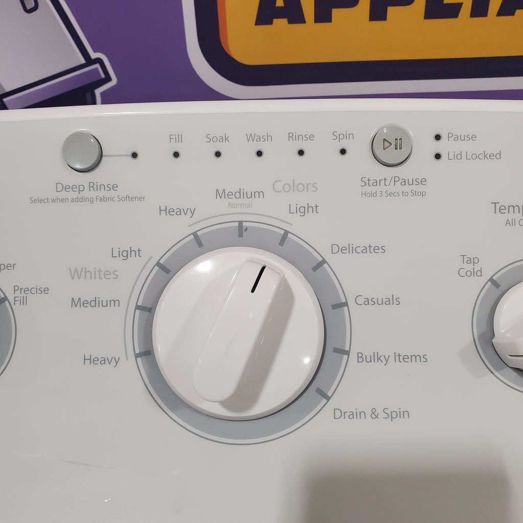 Pictures of Hotpoint White Top Load 3.8 Cu. Ft. Washer with Stainless Steel Basket and Heavy Duty Agitator HTW240ASKWS - Certified Refurbished - Neu Appliance Outlet - Discount Appliance Outlet in Austin, Tx