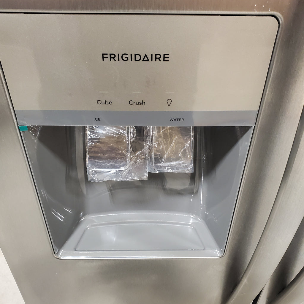 Frigidaire 25.6 cu. ft. ENERGY STAR Side by Side Refrigerator with Exterior Water and Ice Dispenser in Stainless Steel 3SD1061 - FRSS2623AS - Scratch & Dent (Minor)