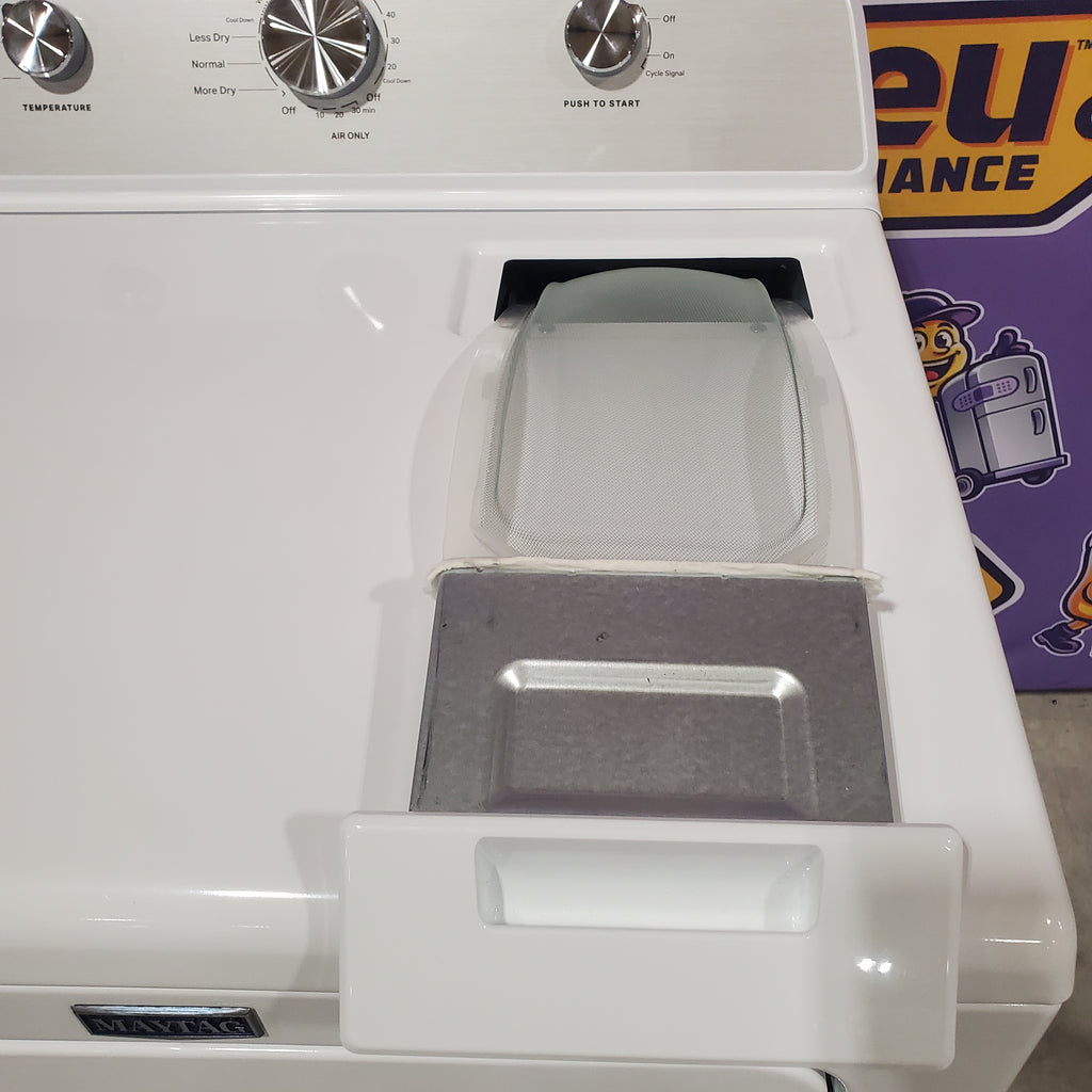Maytag 4.2 Cu. Ft. Capacity Top Load Washer in White MTW4205SW - Certified Refurbished and MayTag 7.0 cu. ft. Top Load Electric Wrinkle Prevent Dryer 16089 - MED4500MW - Open Box