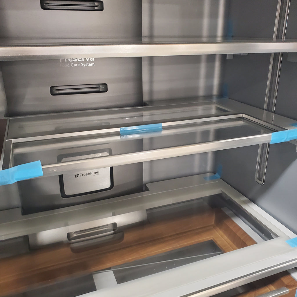 Pictures of KitchenAid 23.8 cu. ft. 36" Counter-Depth French Door Platinum Interior Refrigerator with PrintShield™ Finish KRFC704FPS - Scratch and Dent (Minor) - Neu Appliance Outlet - Discount Appliance Outlet in Austin, Tx