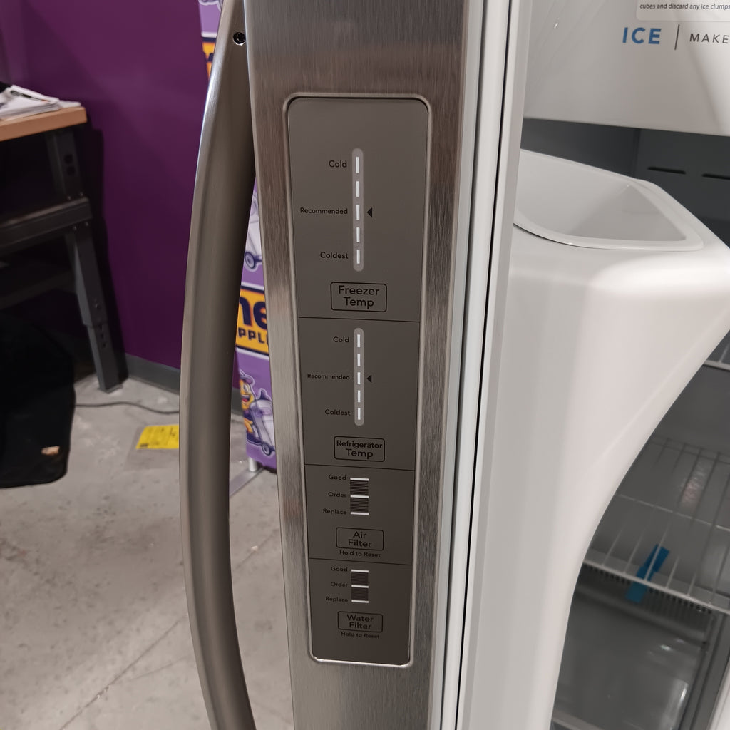 Pictures of Frigidaire 25.6 cu. ft. ENERGY STAR Side by Side Refrigerator with Exterior Water and Ice Dispenser in Stainless Steel FRSS2623AS - Scratch & Dent (Minor) - Neu Appliance Outlet - Discount Appliance Outlet in Austin, Tx