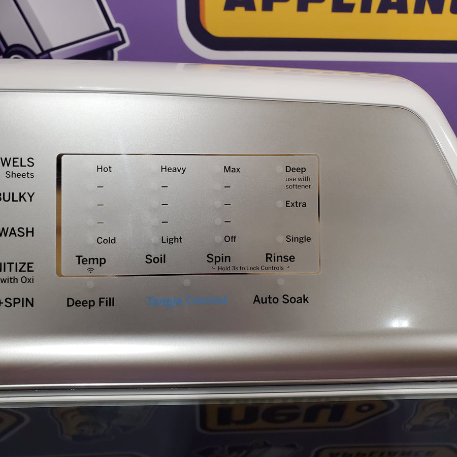 GE Profile 5.0 cu. ft. High-Efficiency ENERGY STAR Smart Top Load Washer in White with Microban Technology 22136SD365 - PTW600BSRWS - Scratch & Dent (Moderate)