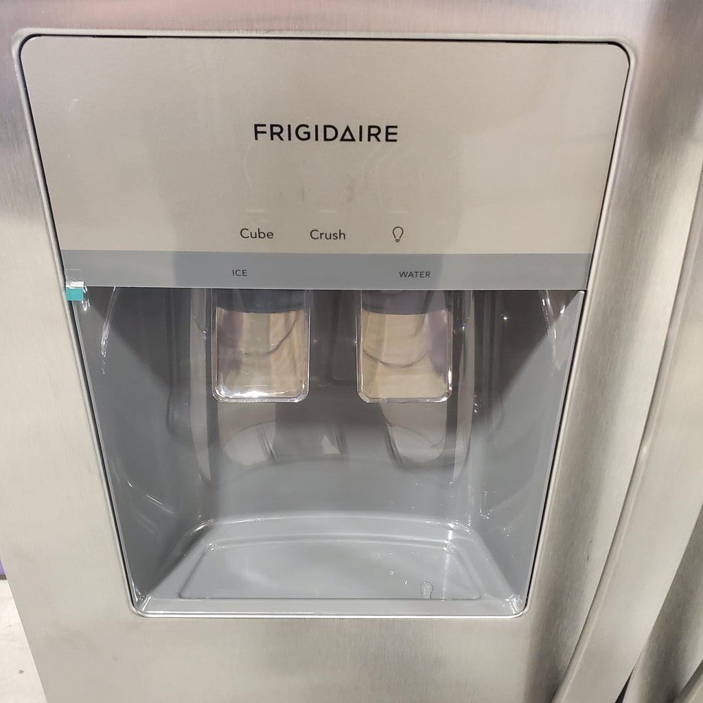 Pictures of Frigidaire 25.6 cu. ft. ENERGY STAR Side by Side Refrigerator with Exterior Water and Ice Dispenser in Stainless Steel FRSS2623AS - Scratch & Dent (Moderate) - Neu Appliance Outlet - Discount Appliance Outlet in Austin, Tx