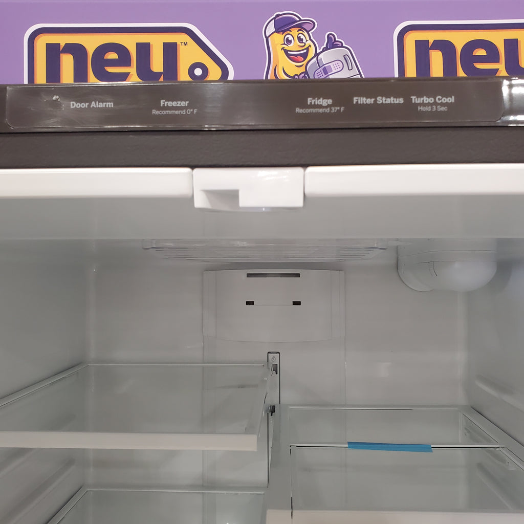GE 33" Wide Stainless Steel ENERGY STAR 24.7 Cu. Ft. French-Door Refrigerator with Ice Maker and Water Dispenser 3SD883 - GNE25JYKFS - Open Box