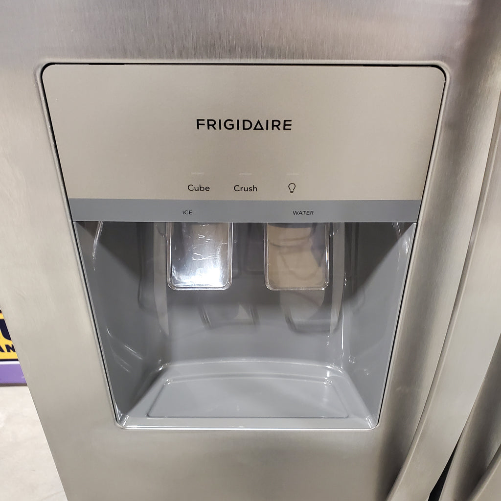 Pictures of Frigidaire 25.6 cu. ft. ENERGY STAR Side by Side Refrigerator with Exterior Water and Ice Dispenser in Stainless Steel FRSS2623AS - Open Box - Neu Appliance Outlet - Discount Appliance Outlet in Austin, Tx