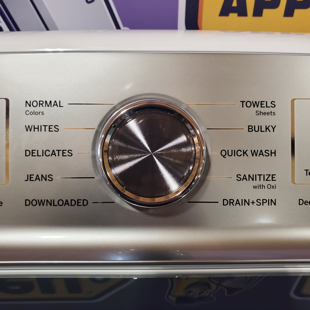 GE Profile 5.0 cu. ft. High-Efficiency Smart Top Load Washer in White with Microban Technology PTW600BSRWS - Scratch & Dent (Minor) and GE Profile 7.4 cu. ft. Capacity Electric Dryer with Sanitize Cycle and Sensor Dry 16052 - PTD60EBSRWS - New in Box