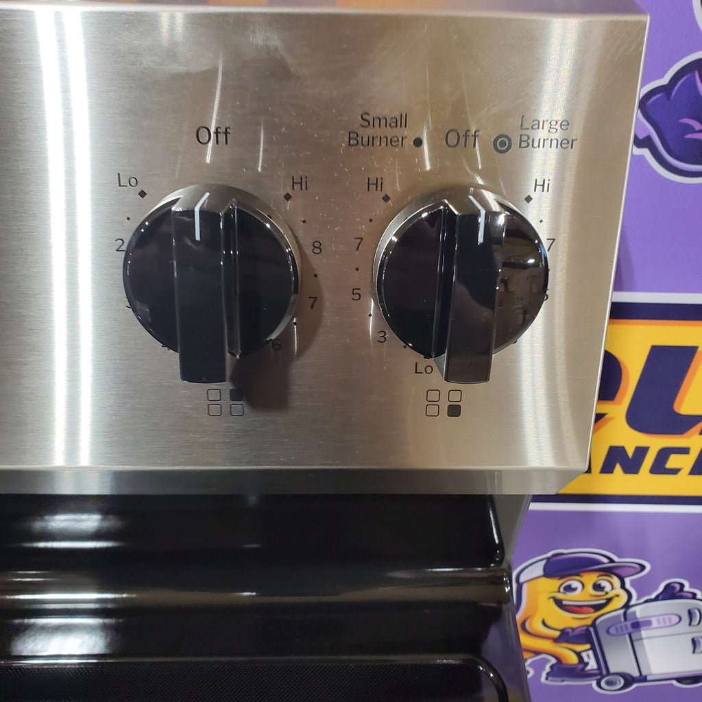 Pictures of GE® Stainless Steel ENERGY STAR® Free-Standing Electric Range with 4 Burner Radiant Cooktop 24SD037 - GRF400SVSS - Open Box - Neu Appliance Outlet - Discount Appliance Outlet in Austin, Tx