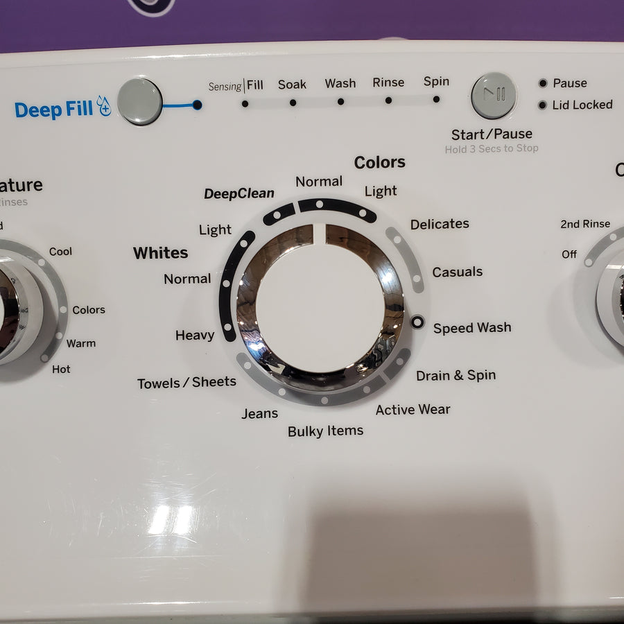 GE 4.5 cu. ft. Capacity Washer with Stainless Steel Basket in White GTW465ASNWW - Certified Refurbished and GE White Electric 7.2 Cu. Ft. Dryer with Aluminized Alloy Drum 16260 - GTD45EASJWS - Certified Refurbished