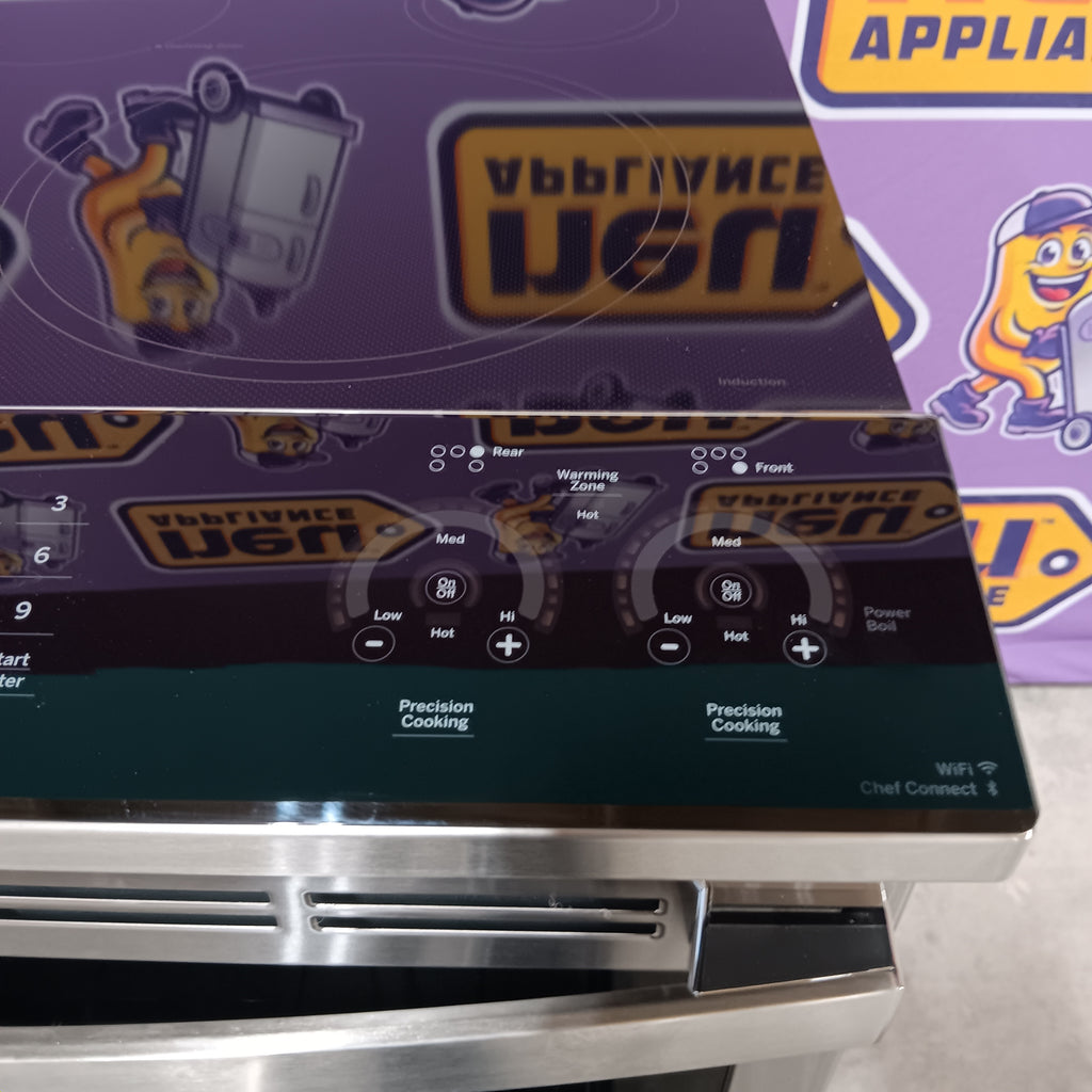 Pictures of GE Profile™ Fingerprint Resistant Stainless 30" Smart Slide-In Front-Control Induction and Convection Range with No Preheat Air Fry PHS930YPFS - New in Box - Neu Appliance Outlet - Discount Appliance Outlet in Austin, Tx