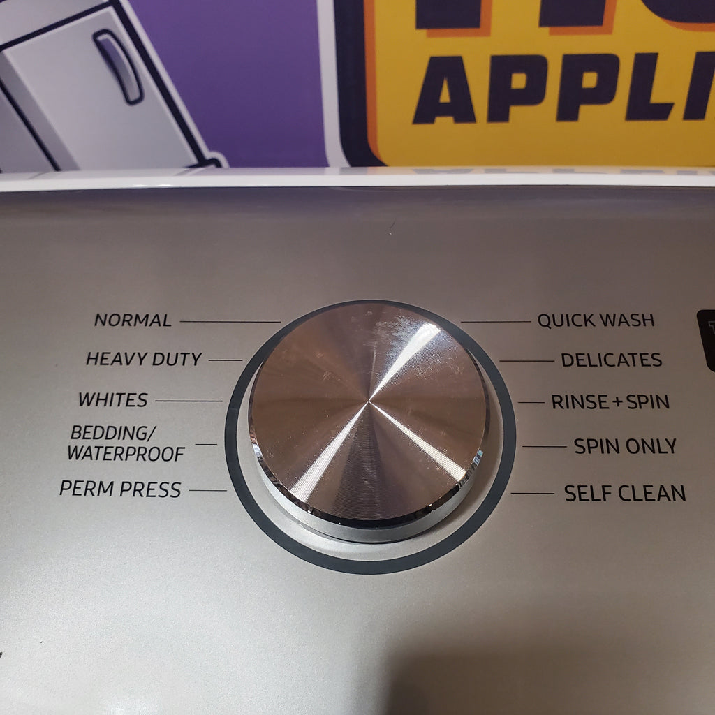 Pictures of Samsung White Top Load 5.0 Cu. Ft. Washer with Super Speed WA50R5400AW - Certified Refurbished and Samsung White Electric 7.4 Cu. Ft. Dryer with Sensor Dry 16035 - DVE50R5200W - Certified Refurbished - Neu Appliance Outlet - Discount Appliance Outlet in Austin, Tx