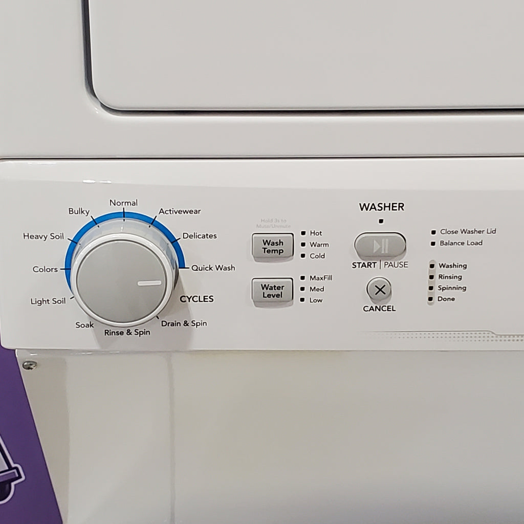 Pictures of Frigidaire Electric Washer/Dryer Laundry Center - 3.9 Cu. Ft Washer and 5.5 Cu. Ft. Dryer FLCE7522AW - Scratch & Dent (Minor) - Neu Appliance Outlet - Discount Appliance Outlet in Austin, Tx