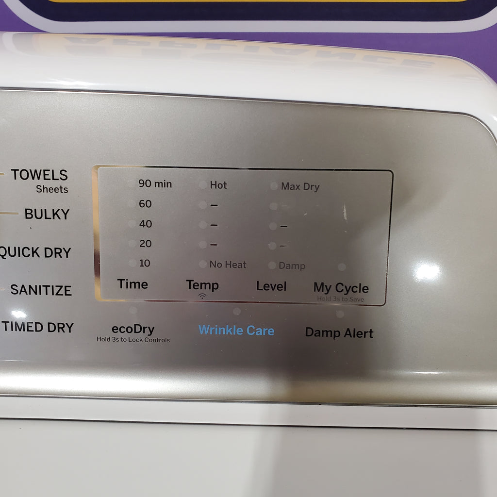 Pictures of Ge Profile White Energy Star 4.9 Cu. Ft. Top Load Washer with FlexDispense PTW605BSRWS - New in Box and GE Profile White ENERGY STAR® 7.4 cu. ft. Capacity aluminized alloy drum Gas Dryer with Sanitize Cycle and Sensor Dry - Scratch & Dent - (Moderate) - Neu Appliance Outlet - Discount Appliance Outlet in Austin, Tx