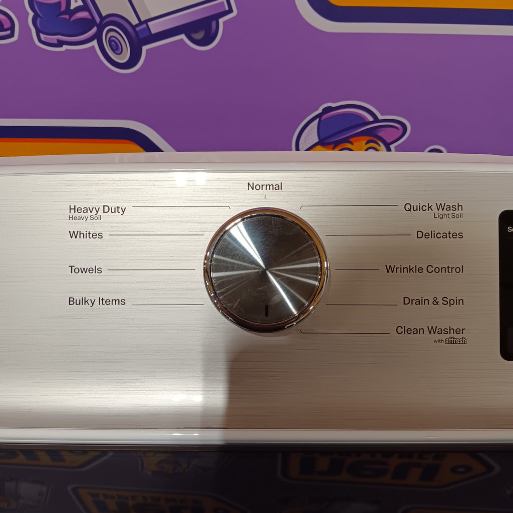 Pictures of Maytag Top Load 4.8 cu ft Washer with Deep Fill and Slow-Close Glass Lid MVW6200KW - Scratch & Dent (Minor) and Maytag 7.0 cu ft Electric Dryer with Moisture Sensing and Quick Dry Cycle 16170 - MED6200KW - Scratch & Dent (Minor) - Neu Appliance Outlet - Discount Appliance Outlet in Austin, Tx