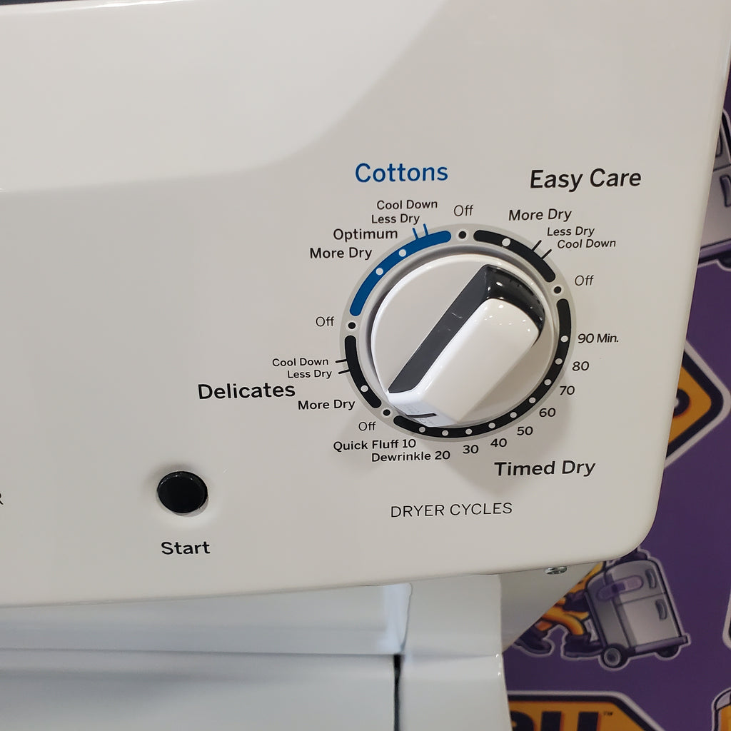 Pictures of GE Unitized Spacemaker® 3.8 cu. ft. Capacity Washer with Stainless Steel Basket and 5.9 cu. ft. Capacity Electric Dryer GUD27ESSMWW - Open Box - Neu Appliance Outlet - Discount Appliance Outlet in Austin, Tx