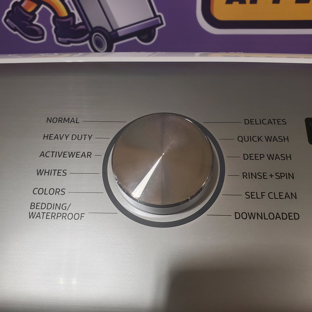 Pictures of 5.2 cu. ft. Samsung Large Capacity Smart Top Load Washer with Super Speed Wash in White and 7.4-cu ft Electric Dryer with Sensor Dry(White) - Neu Appliance Outlet - Discount Appliance Outlet in Austin, Tx