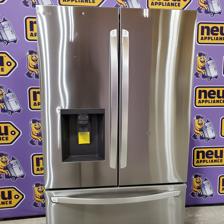 LG 26 cu ft ENERGY STAR Counter-Depth Smart French Door Refrigerator in Fingerprint Resistant Stainless Steel with Dual Ice Maker 22132SD141 - LRFXC2606S - Scratch & Dent (Moderate)