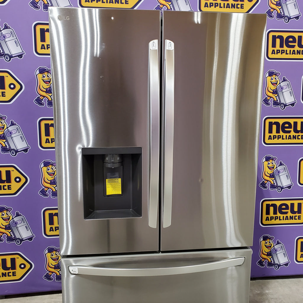 Pictures of LG 26 cu ft ENERGY STAR Counter-Depth Smart French Door Refrigerator in Fingerprint Resistant Stainless Steel with Dual Ice Maker 22132SD141 - LRFXC2606S - Scratch & Dent (Moderate) - Neu Appliance Outlet - Discount Appliance Outlet in Austin, Tx
