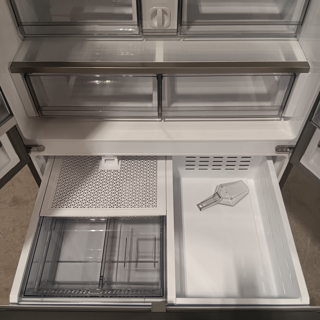 Samsung Bespoke White Glass 3 Door French Door 30 Cu. Ft. Refrigerator with Beverage Center 22131SD86 - RF30BB660012 - Scratch & Dent (Minor)