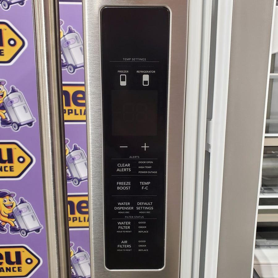Frigidaire Professional Stainless Steel Counter Depth 3 Door French Door 23 Cu. Ft. Refrigerator with Adjustable Temperature Drawer and CrispSeal Plus Crispers 31132SD85 - PRFG2383AFC - Scratch and Dent (Minor)