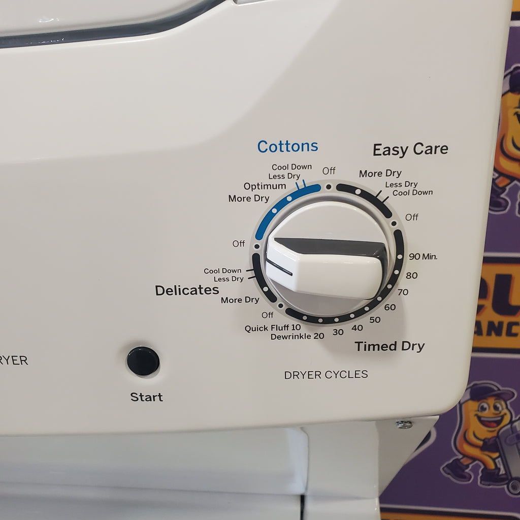 Pictures of GE White Combo 3.8 Cu. Ft. Top Load Washer and 5.9 Electric Dryer GUD27ESSM1WW - Certified Refurbished - Neu Appliance Outlet - Discount Appliance Outlet in Austin, Tx