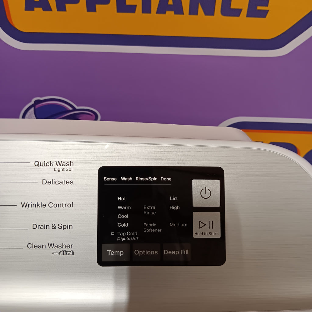 Pictures of Maytag Top Load 4.8 cu ft Washer with Deep Fill and Slow-Close Glass Lid MVW6200KW - Scratch & Dent (Minor) and Maytag 7.0 cu ft Electric Dryer with Moisture Sensing and Quick Dry Cycle 16156 - MED6200KW - Open Box - Neu Appliance Outlet - Discount Appliance Outlet in Austin, Tx